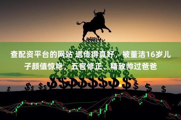 查配资平台的网站 遗传得真好，被董洁16岁儿子颜值惊艳，五官修正、精致帅过爸爸