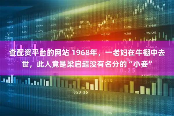 查配资平台的网站 1968年，一老妇在牛棚中去世，此人竟是梁启超没有名分的“小妾”
